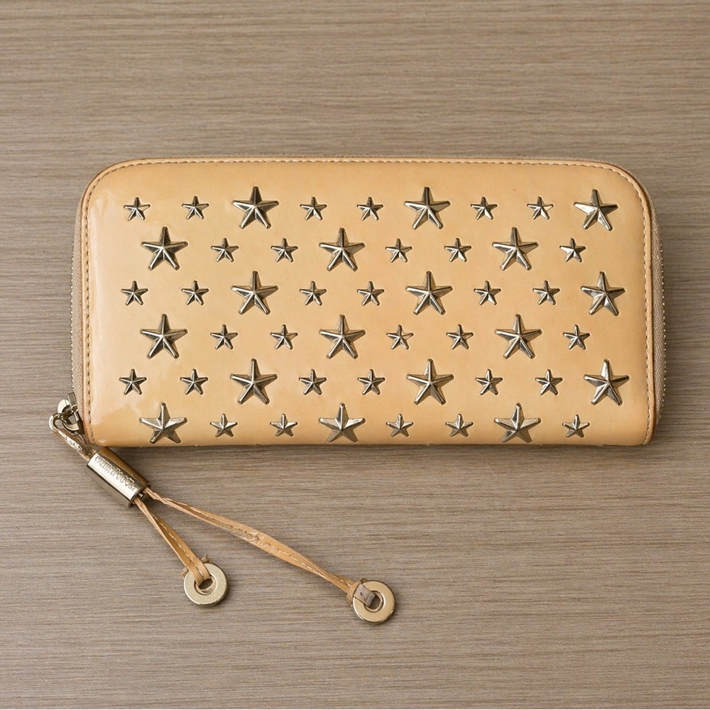 JIMMY CHOO ZIPPY WALLET STAR STUDS STUDDED​​​​​​​​